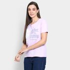 Ladies' Cotton Round Neck T-Shirt, Lilac, small image number null